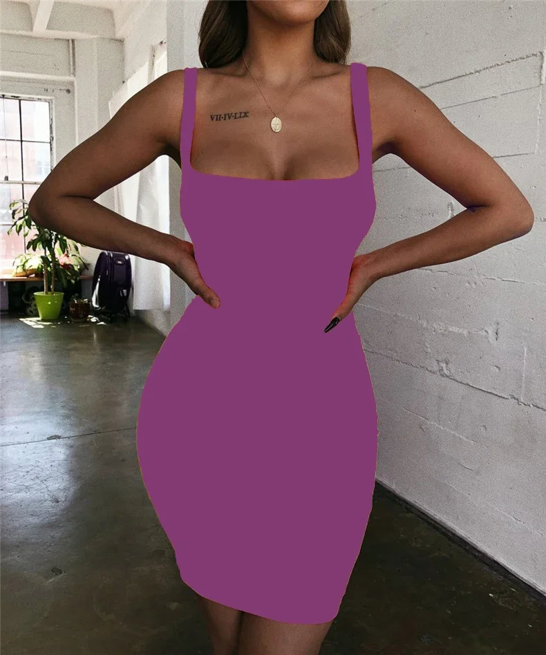 2024 Summer Women Off Shoulder Bodycon Dresses Backless Night Club Party Sexy Vestidos Candy-Colored Vest Dress Plus Size 10XL