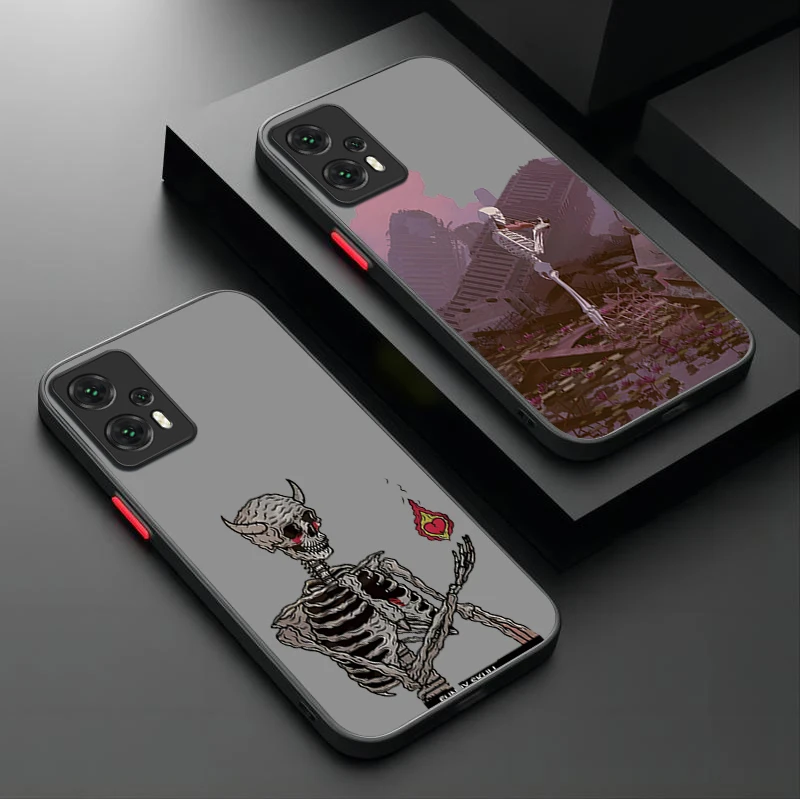 رومانسية الحب القلب الغروب الجمجمة قضية الهاتف ل Xiaomi 14T 13T 12T 11T 10T 9T برو Mi 14 13 12 10 11 لايت 5G NE غطاء مقاوم للصدمات