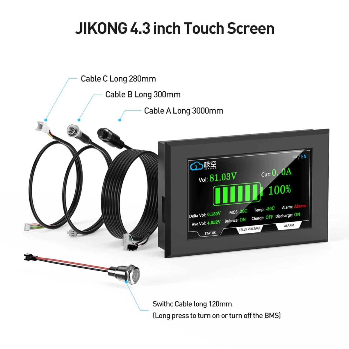 JIKONG BMS 4.3 inch Screen Display