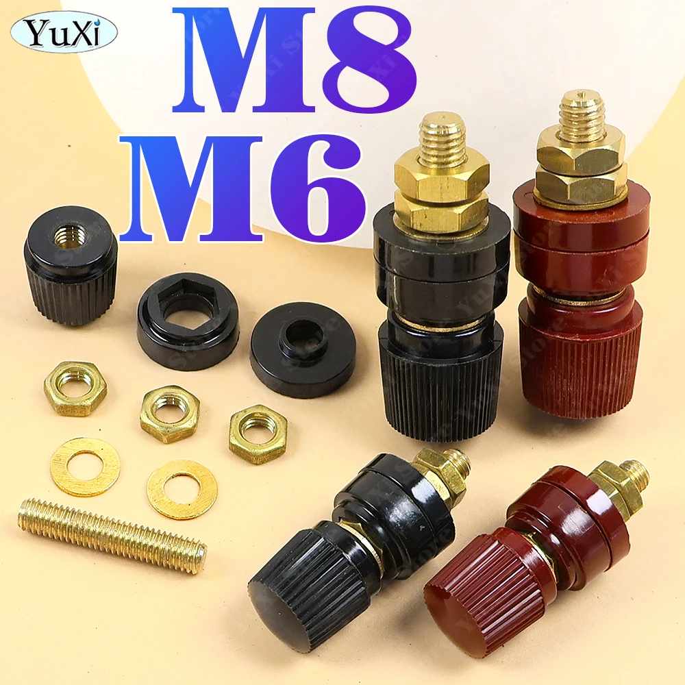 1-10Pcs 6mm 8mm Posts Terminal Blocks Power Supply Terminals M6 M8 Welding Machine Inverter Post Connector AC/DC Terminals