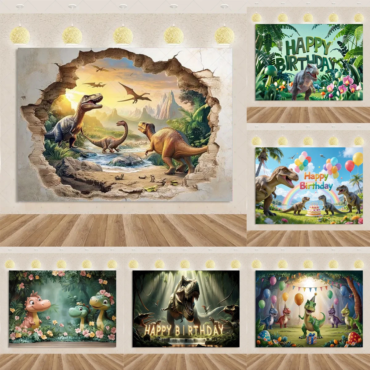 

Jungle Dinosaur Theme Partys Decorations Background Safari Jungle Boys Birthday Banner Baby Shower Photo Studio Backdrop Props