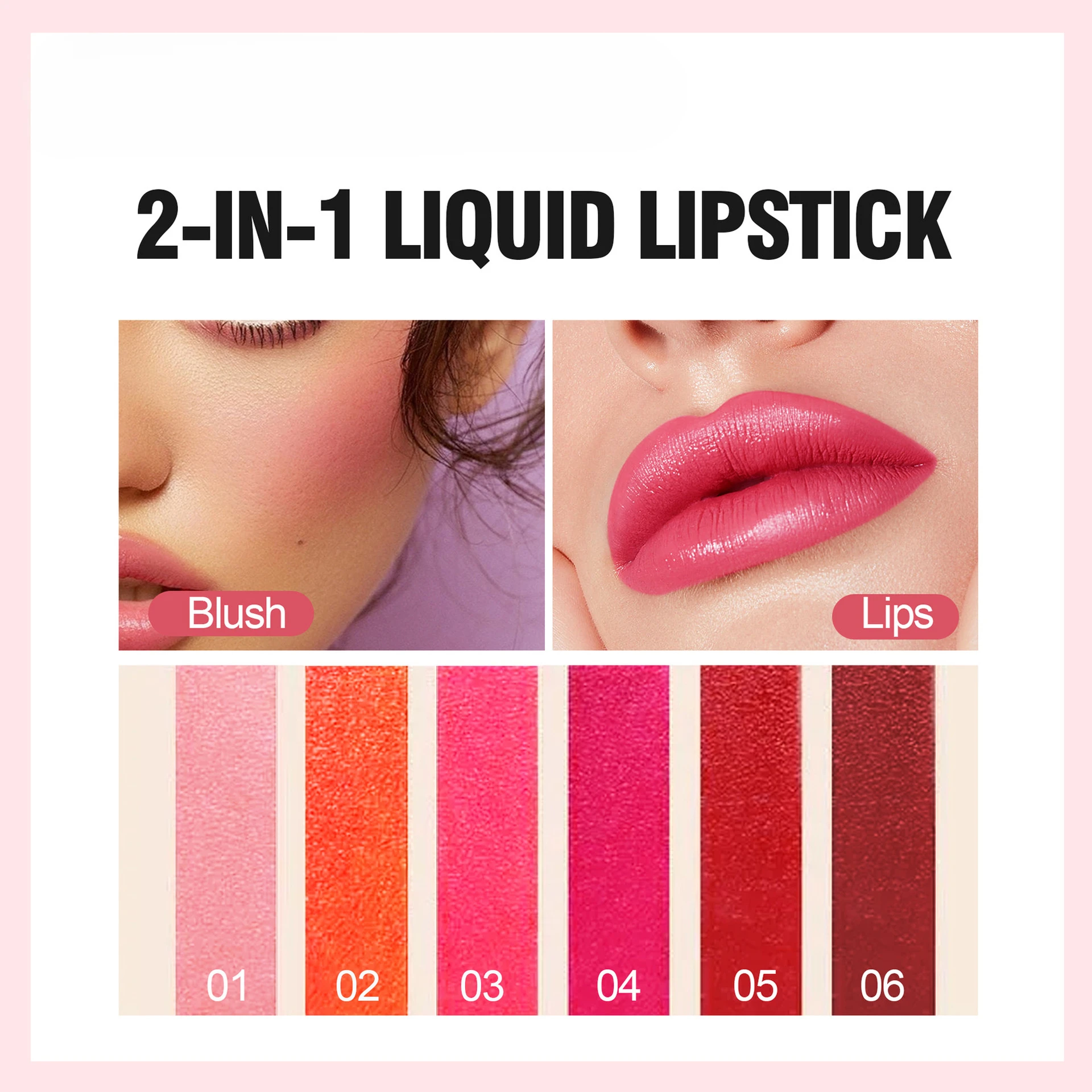 Lip Gloss Tint Maquiagem, bochecha Tint Blush, hidratante espelho líquido batons, impermeável, de longa duração Lip Glaze cosméticos, Dropship