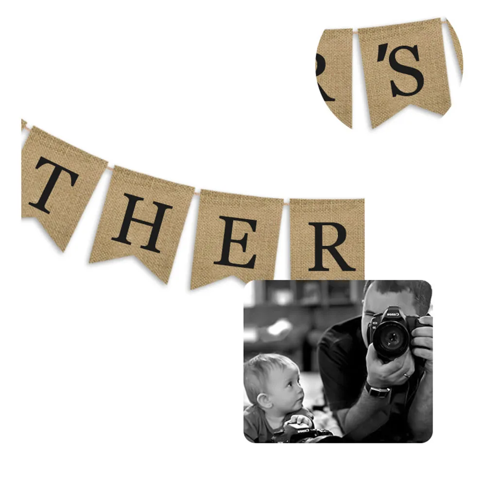 

Father's Day HAPPY FATHERS DAY Letters Red Heart Design Party Supplies Garland Bunting Wall Hanging