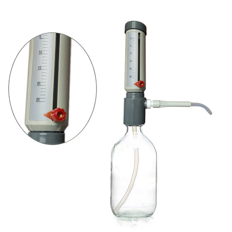 Lab Bottle Top Dispenser Economic Semi-Automatic Liquid Dispenser Sleeve Type 5-25 Ml Adjustable Liquid Adder