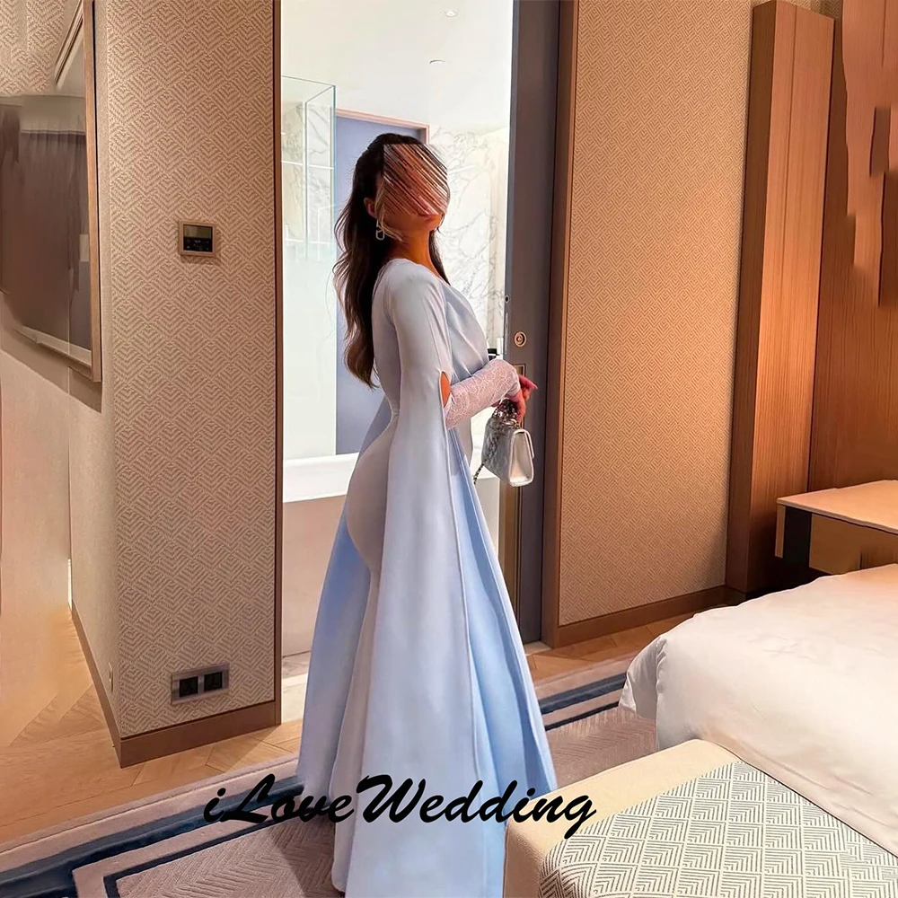 A-Line Prom Dresses Floor-Length V-Neck Full Sleeve Evening Gown Simple Fashion Draped Pleat Casual Party Gown 2025 Customized