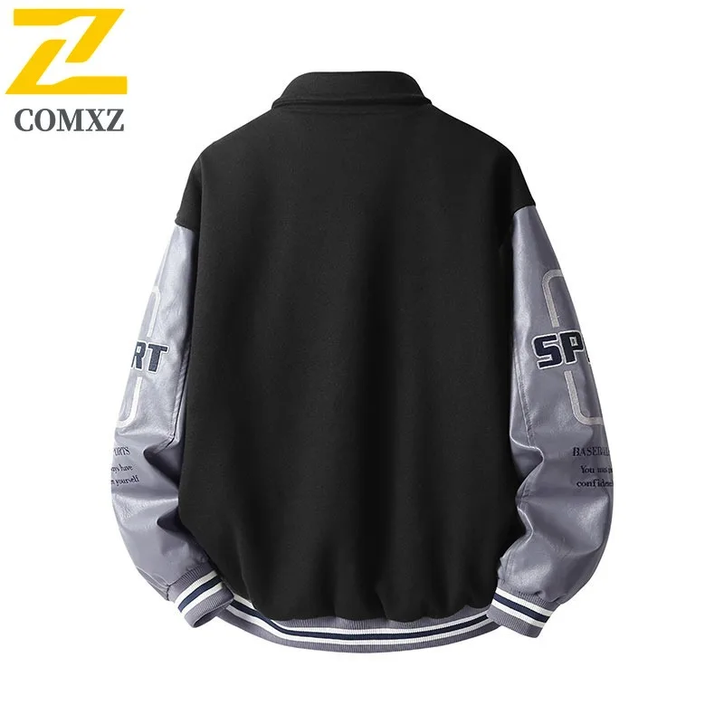 COMXZ Mens High Quality Jacket Classic Outdoor Street Style Baseball Coat Collar Daily Style Casual Lightweight Autumn Jackets