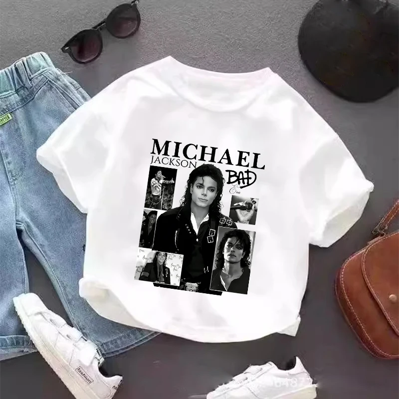 Camiseta gráfica vintage de michael jackson, tops de verão, manga curta, roupas para meninos, moda hip hop, camisas casuais, presentes de aniversário