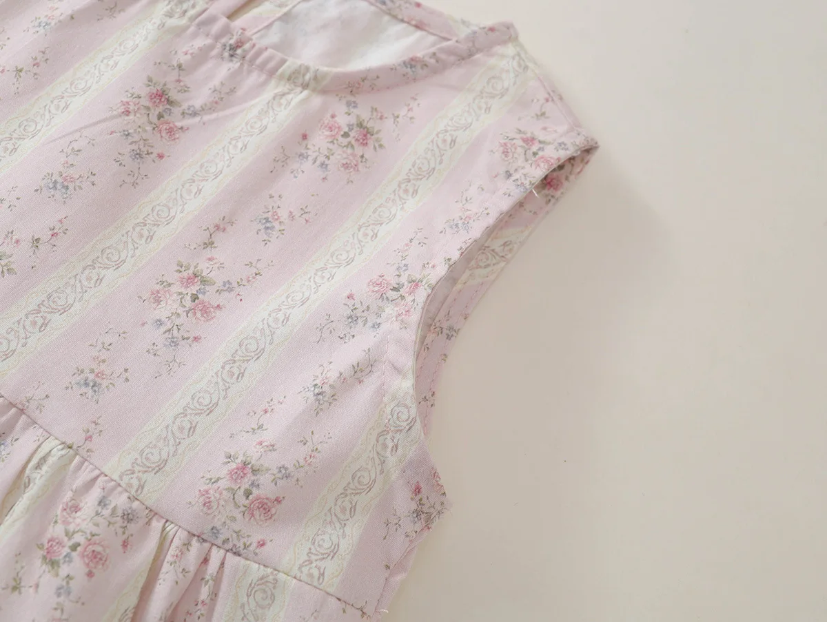 2026 Summer New Japanese Korean Style Baby Girls Sweet Set Floral Vest Lace Wide‑Leg Pants Children Summer Outfit