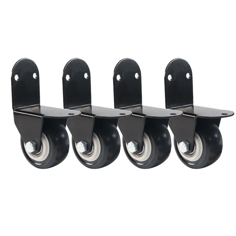 4Pcs L-Shaped Bracket Casters Wheels ,2'' Furniture Caster,with Screws,120kg Load Capacity,for Cots,Flower Stands,Desks