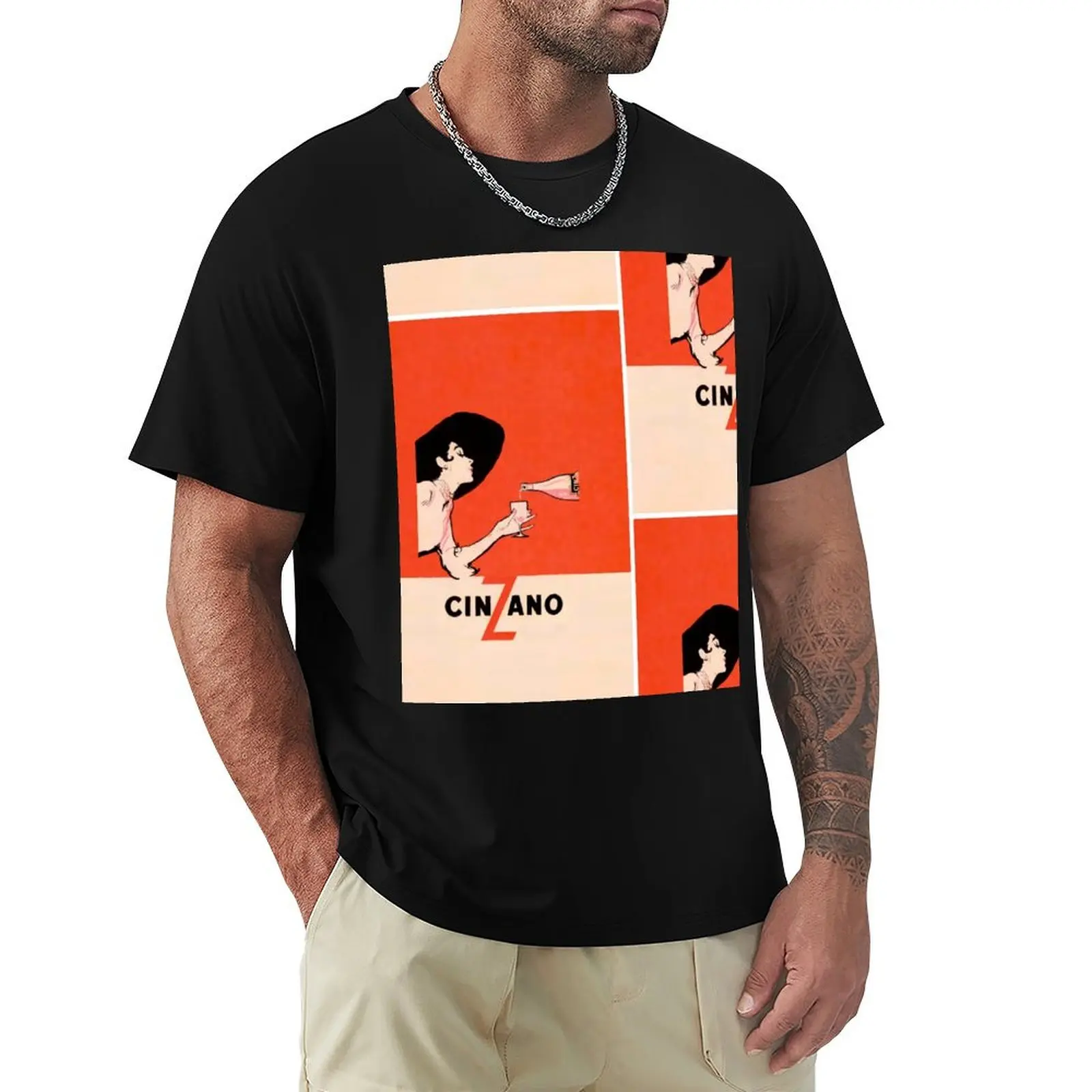 Camiseta Cinzano de talla grande, camiseta de color liso