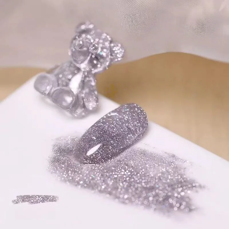 XEIJAYI 10 ml Magnetgel Semi Permanent Glitter Lack Nagel Ar-Reflektierende Holographische UV LED Gel DIY Nagellack Gel