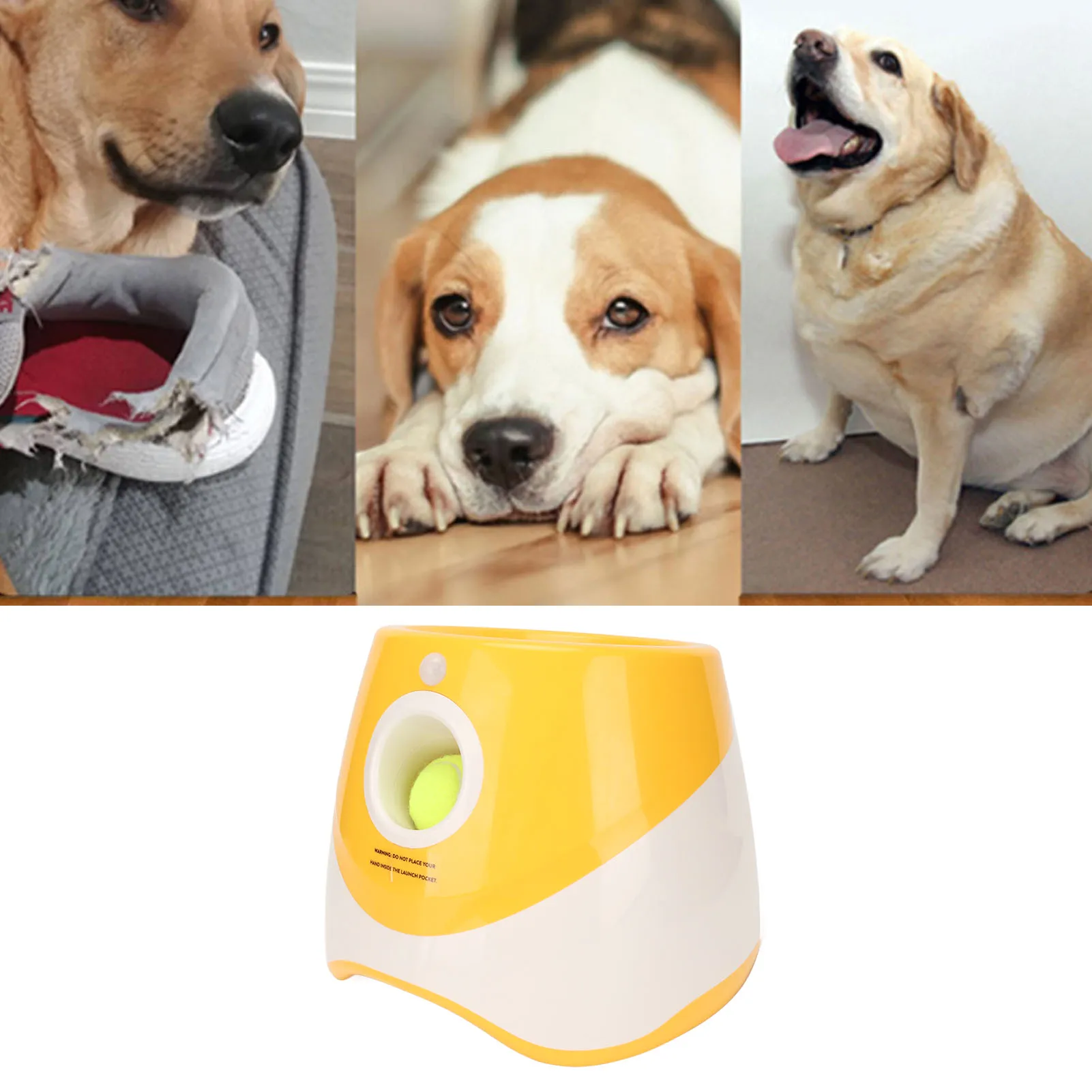 Ball Thrower Throwing Game for Outdoor Indoor Dog Tennis Ball Launcher Dog Automatic Ball Launcher Interactive Pet