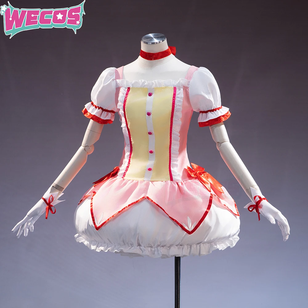 【S-3XL】Madoka Cosplay-Kostüm, Anime-Kostüm, Wecos Damen, süßes rosa Kleid, Madoka Halloween Cosplay, Übergröße