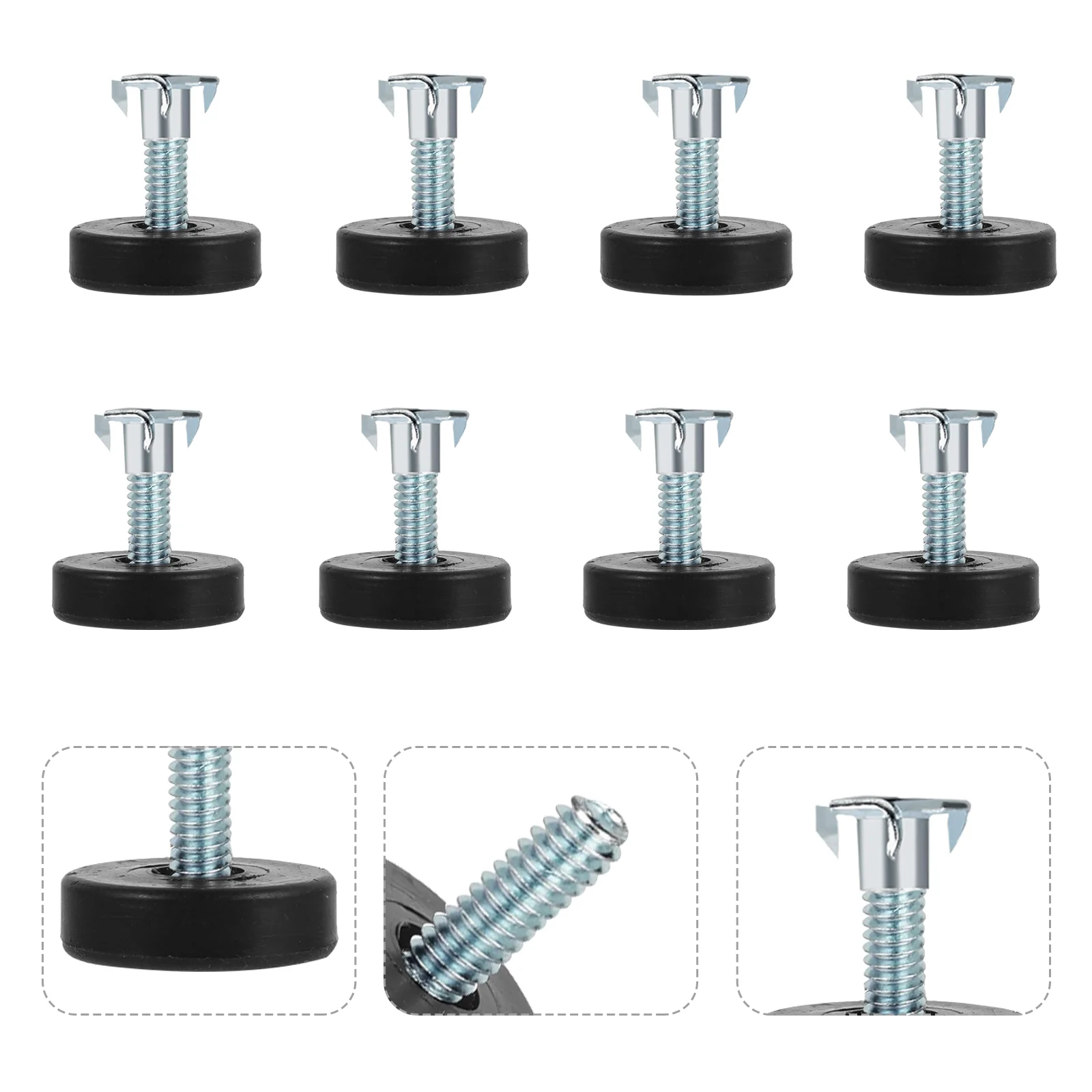 12 Pcs Adjustable Sofa Furniture Balance Feet with Square Nut Threaded Leveling Leg Levelers Screw on Work