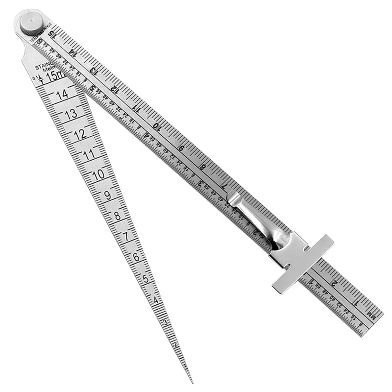 Taper Gauge Depth Gap Ruler Wedge Feeler 1-15mm Stainless Steel Hole Inspection