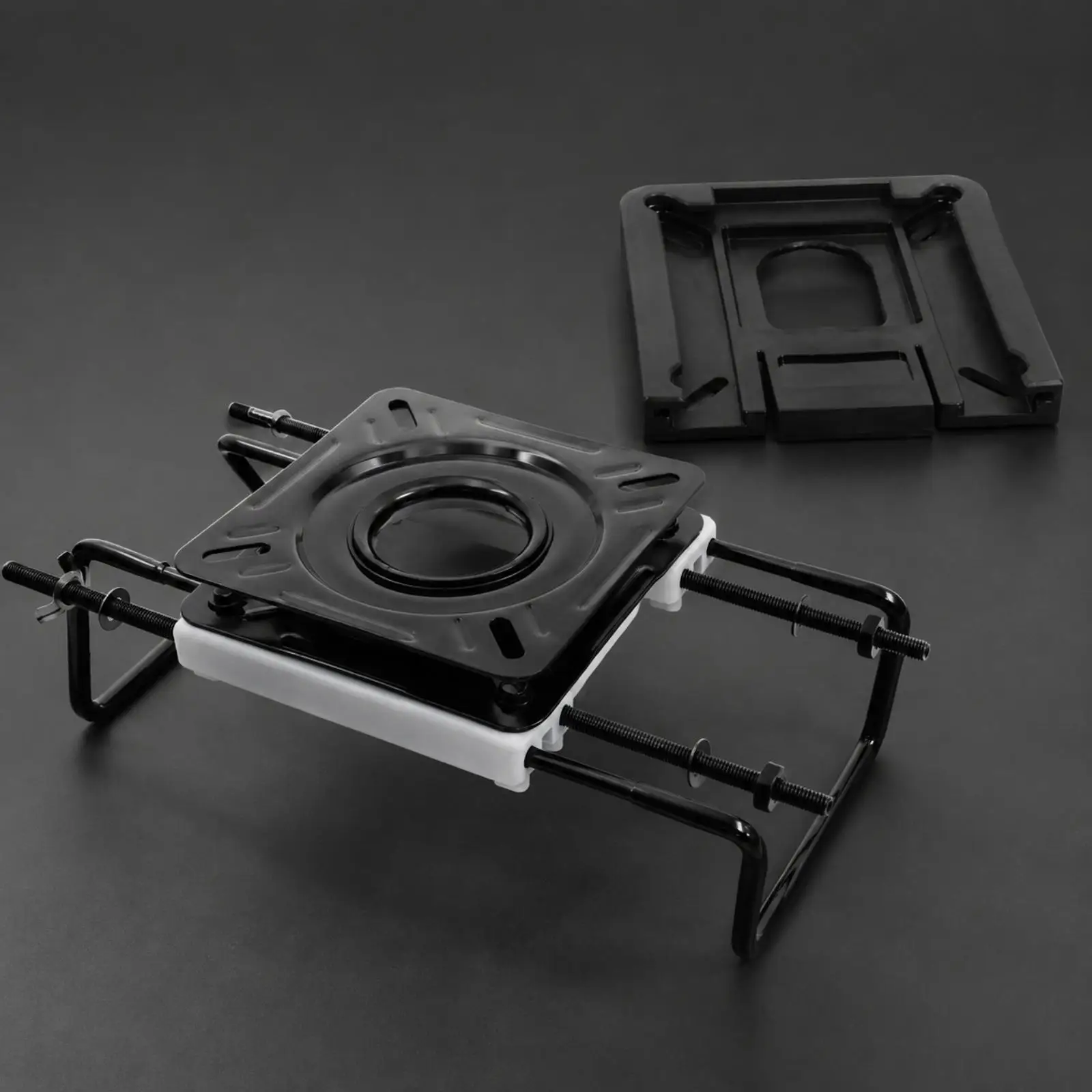 Boat Seat Swivel Mount Bracket Steel Clamp Base for Fishing Boat Chair Adjustable Rotation Mounting Plate for Marine Seating Use