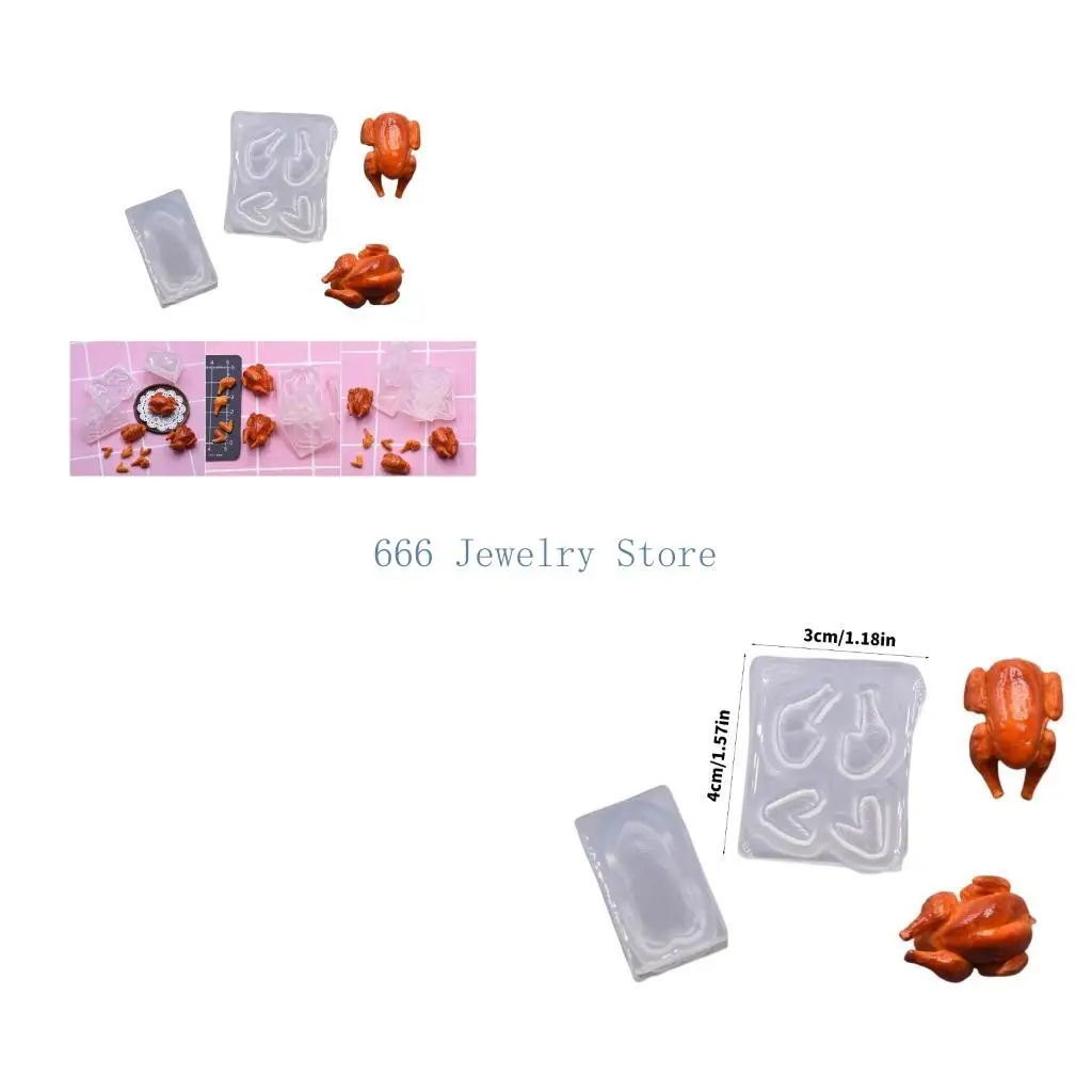 F2TD Detailed 3cm Miniature Chicken Mold Set Suitable For Childrens Clay Modeling