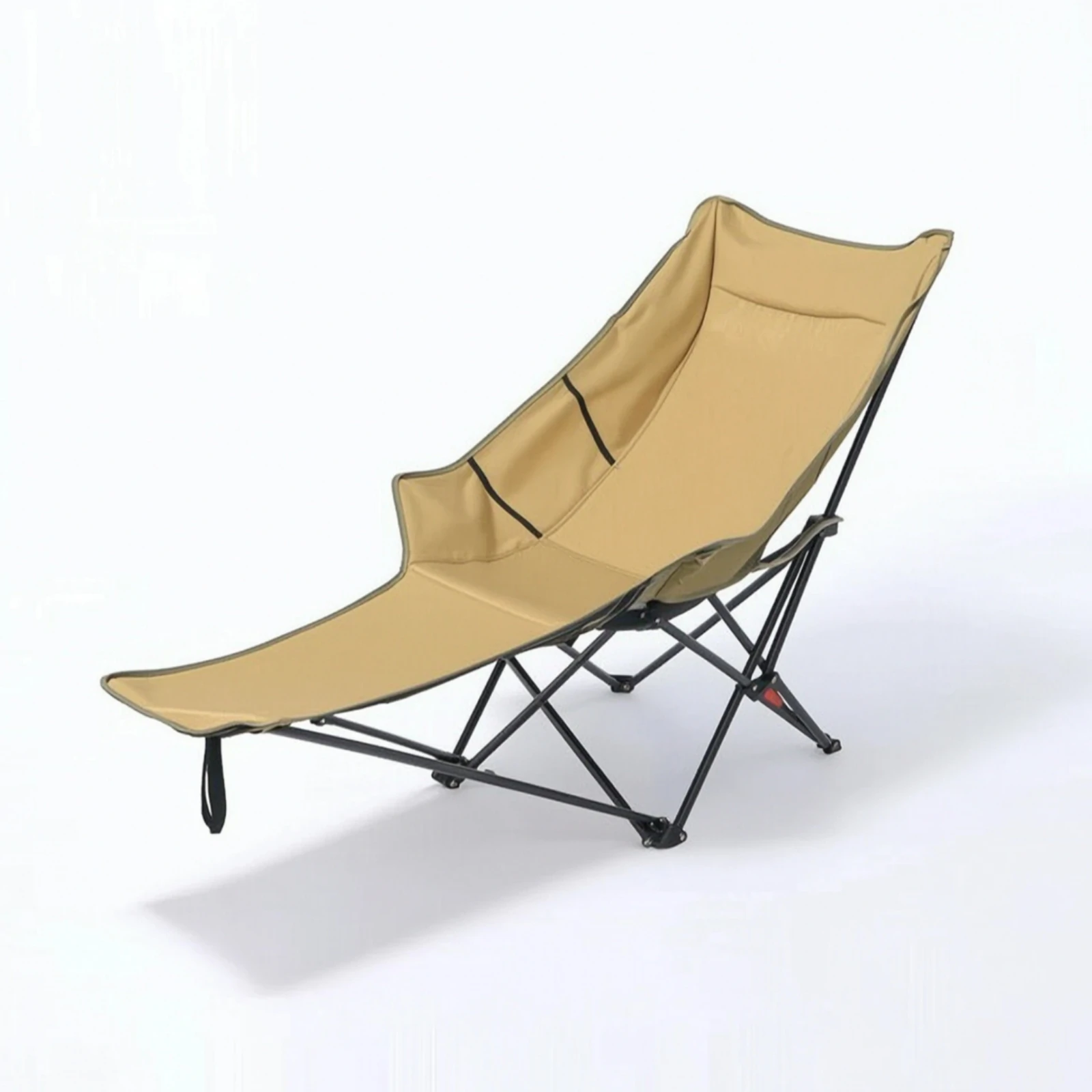 Moon Chair with Leg Rest Collapsible Reclining Camping Chair Foldable Lawn Lounger Portable Supportive for Campers, Beach view 4