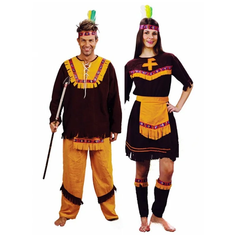 Costume indiano loween per donna adulta Par Dance Abbigliamento cosplay Abito da donna indiano selvaggio Costume tradizionale di scena etnico