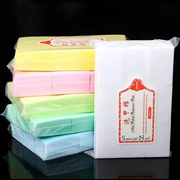 600 stks/zak Nageldoekje Wattenschijfjes Gel Nagellak Acryl Remover Pluizende Katoenen Nageldoekjes