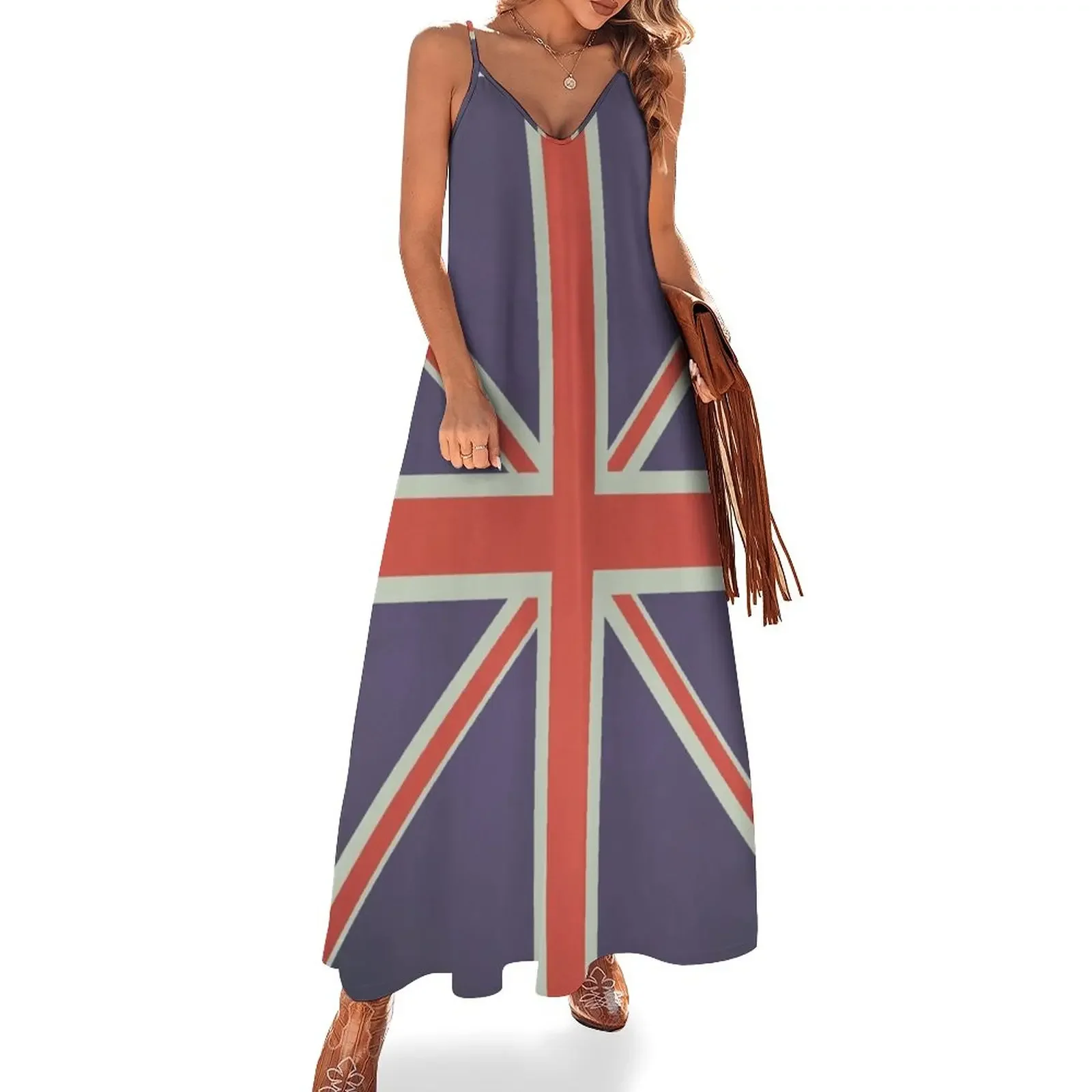 Britânico Mod Union Jack Design Vestido Sem Mangas Vestidos de Noiva vestidos femininos para mulheres 2025