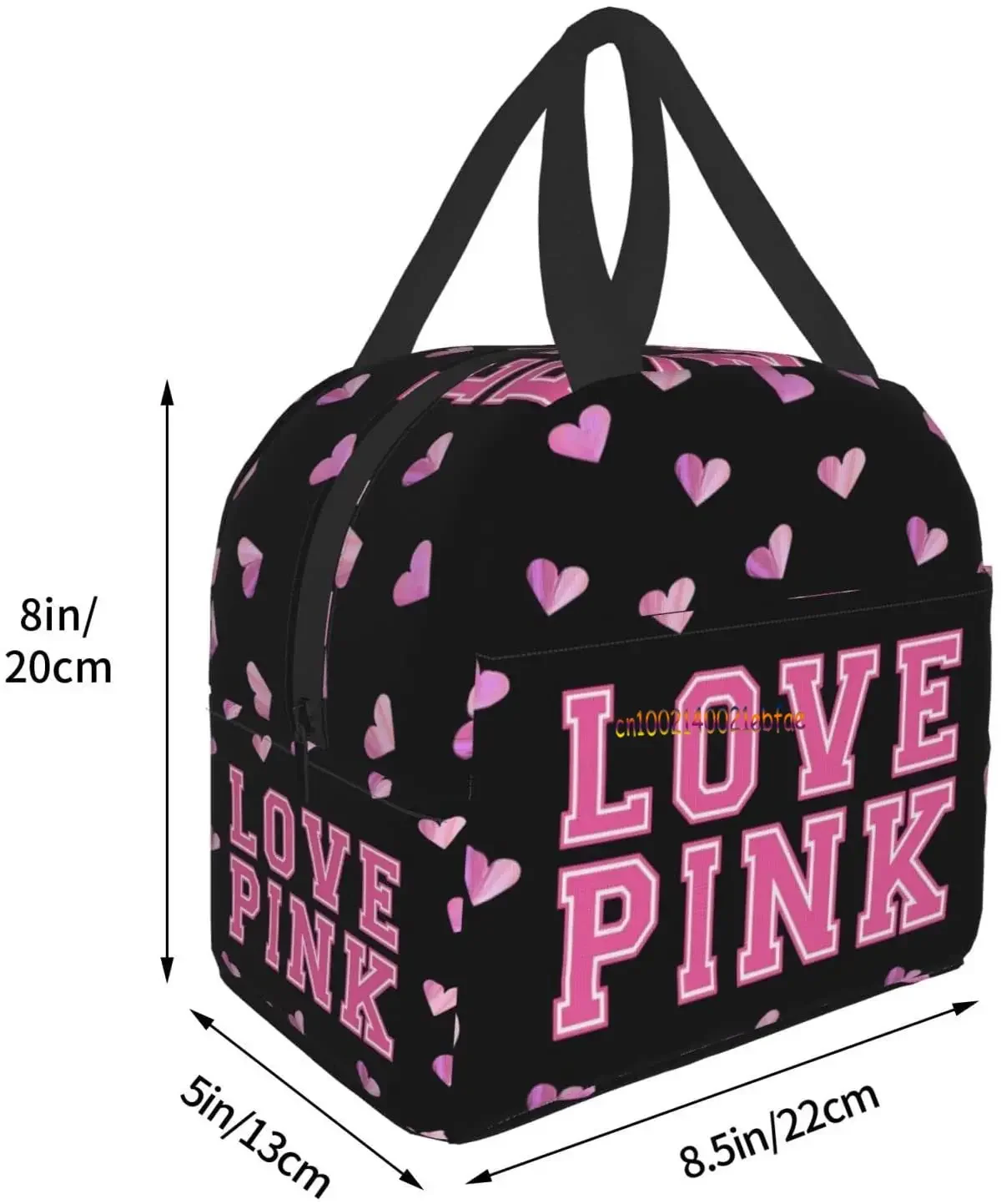 Love Pink Gradient Pink Lunch Bags for Women Portable Thermal Insulated Lunch Box Container Cooler Bag Tote Bento Pouch for Work