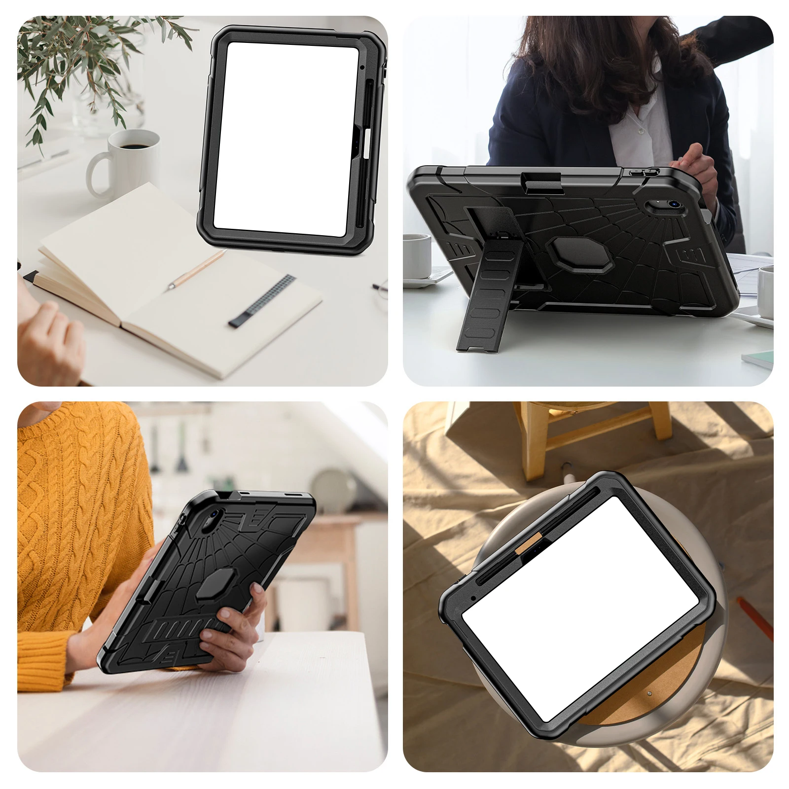 متوافق مع iPad (A16) الجيل 11th/10th 2025/2022 (11- بوصة/10.9 بوصة)، حافظة واقية متينة مقاومة للصدمات لكامل الجسم مع #4