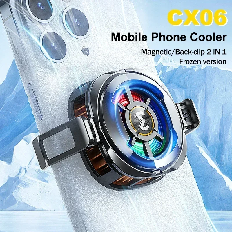 MEMO Freezing Mobile Phone Cooler, Magnetic & Clip-on Cooler, Semiconductor Cooling Fan for IOS Android, Heat Sink