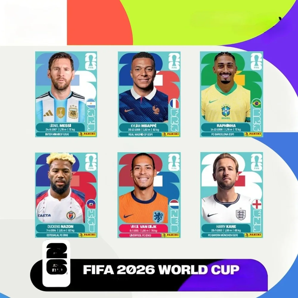 Panini 2026 FIFA World Cup Sticker Box 50 Packs Estimated 350 Soccer Player Blind Stickers Collectible Peripherals view 3