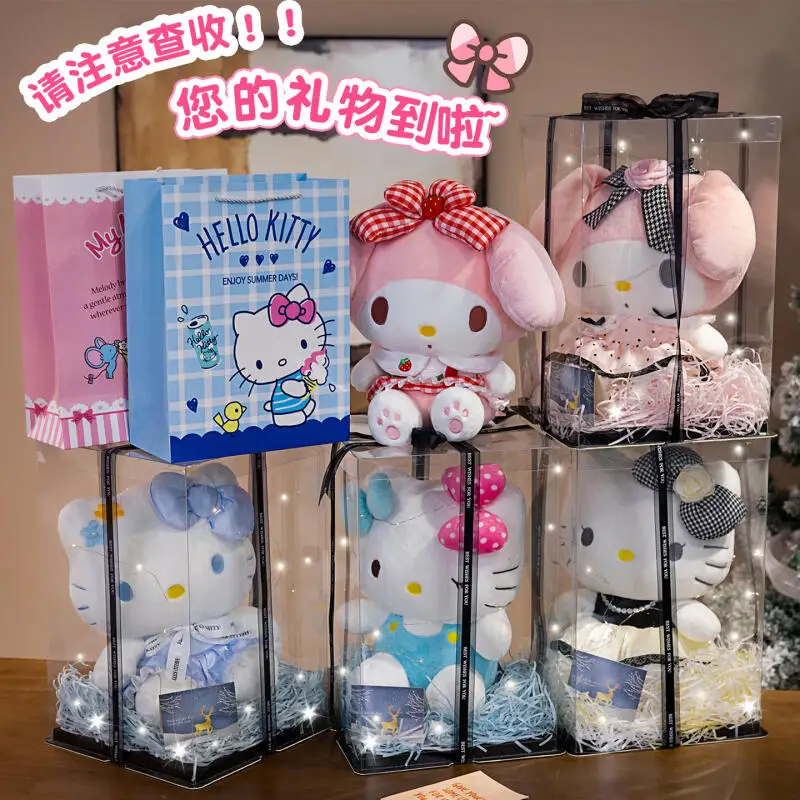 

Милая плюшевая кукла My Melody, мультяшная мягкая игрушка, очаровательная плюшевая кукла Hello Kitty, мягкая плюшевая игрушка-животное, идеальный подарок на день рождения для девочек
