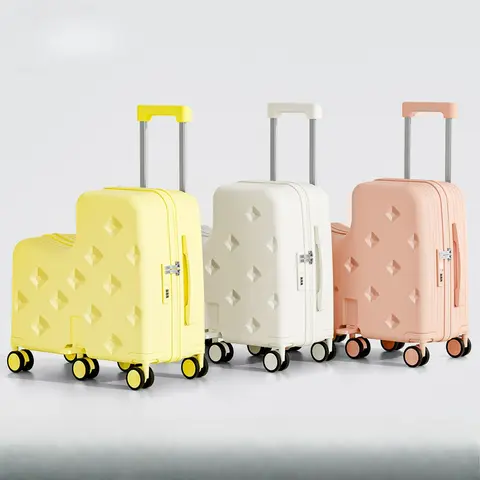 18/20 Inch Travel Bags for Children Can Be Sat or Ridden Kids' Luggage 6-wheel omnidirectional wheels Rolling Luggage Case