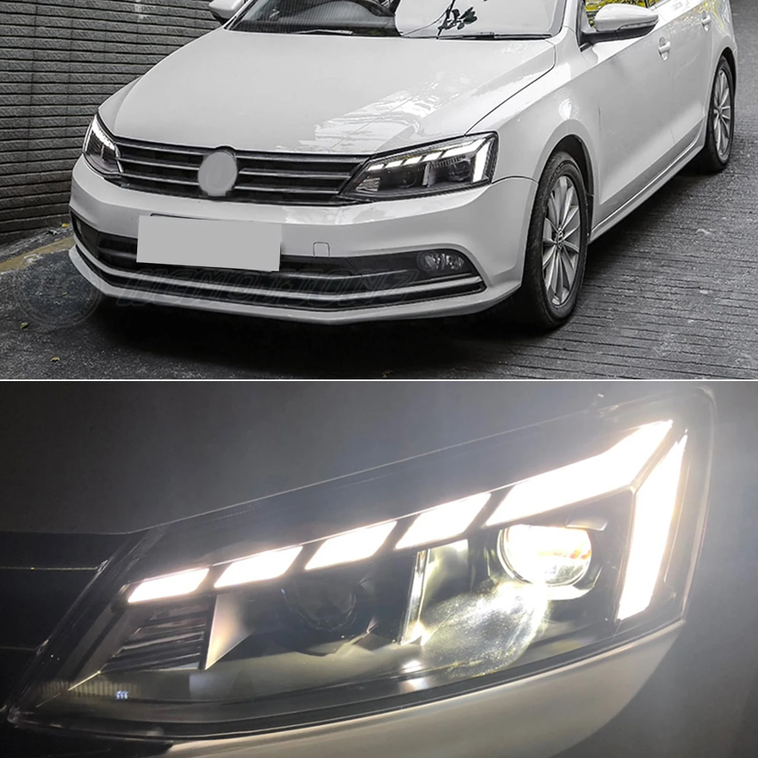 カーアクセサリーリアランプ2012-2018 DRLスタートアップアニメーションサジタルヴェントLEDヘッドライトVWジェッタMK6用