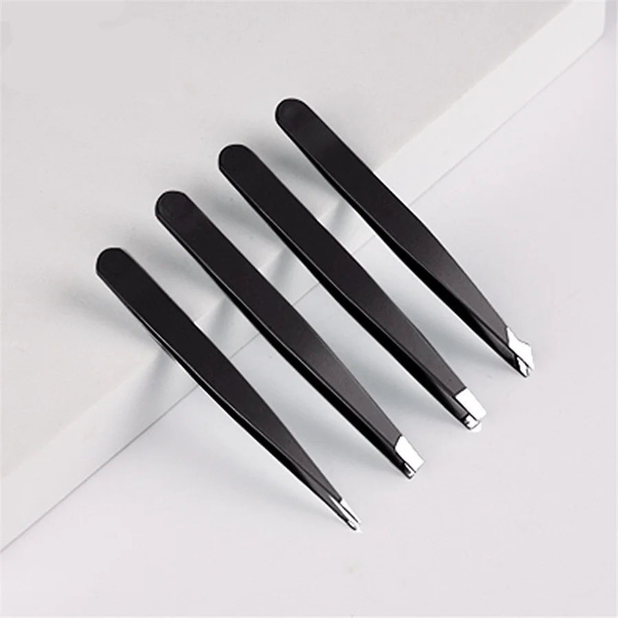 1/4pcs High-Quality Eyebrow Tweezers Precision Tweezers Stainless Steel Eyebrow Tweezers Beauty Tools Eyelash Tweezers 96 Clips