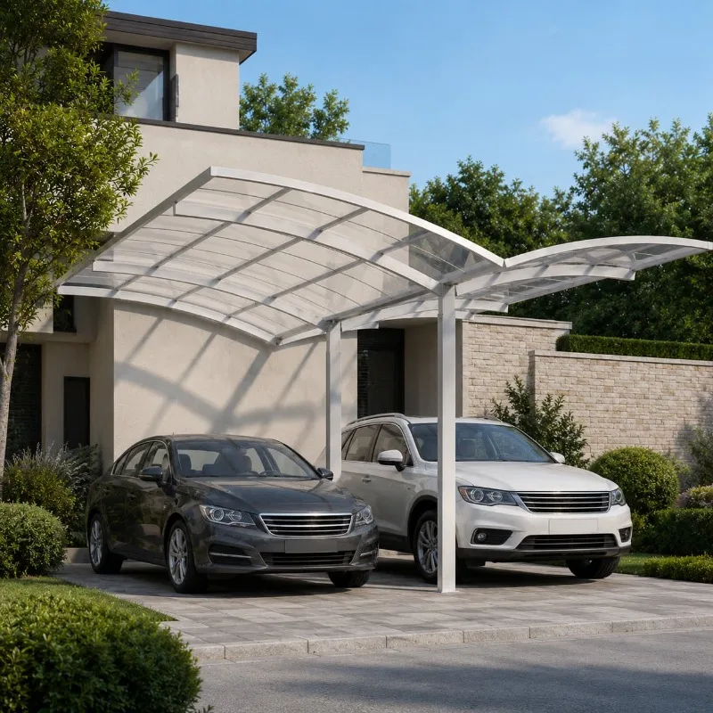 Carport for Driveway Garden Villa Customized Solid Metal Framework Parking Canopy Shade Roof Open Yard Car Shelter