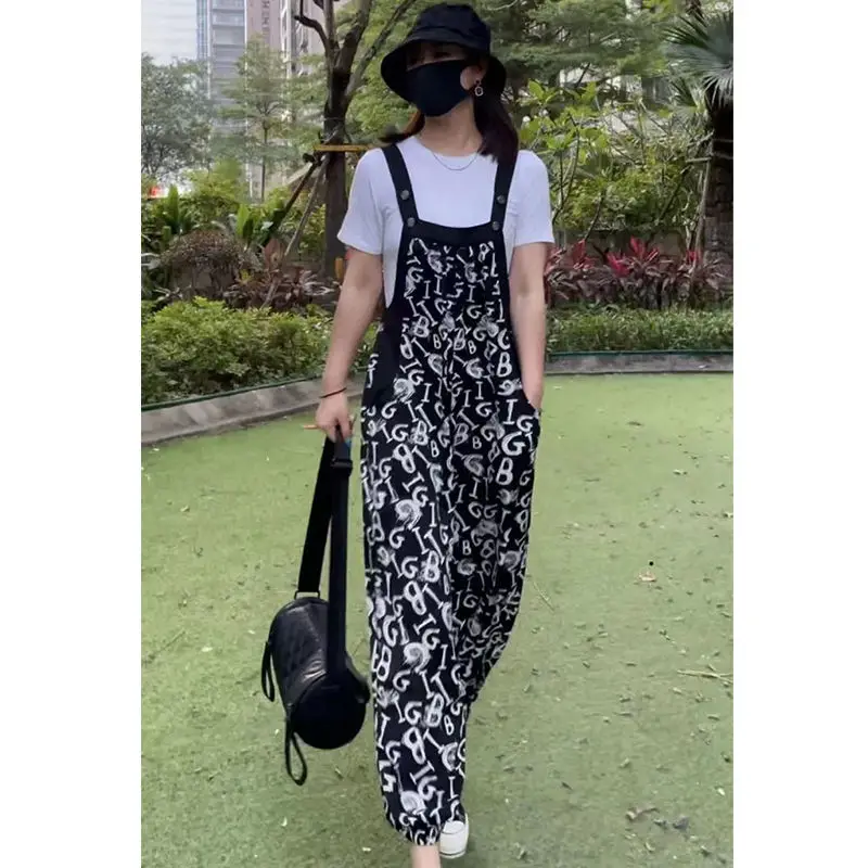 

Тонкие однотонные черные свободные повседневные офисные женские туфли со шнуровкой, простая женская одежда, прямые широкие брюки, комбинезоны из двух предметов Wh11