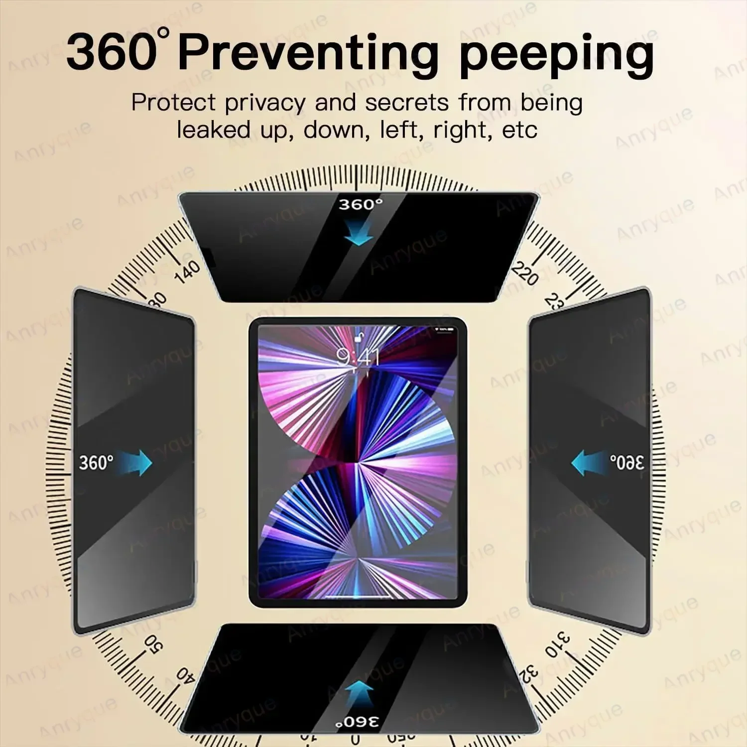 360° Privacy Screen Protector for Samsung Galaxy Tab S10 Plus 12.4 inch S9/S8 Plus FE Anti Glare Filter Anti Blue Light Anti-Spy