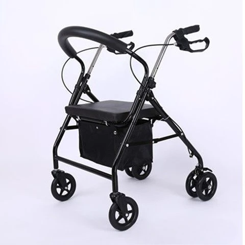 Outdoor shopping cart the elderly hand push six wheels, the seat can be folded and light to help the storage portable