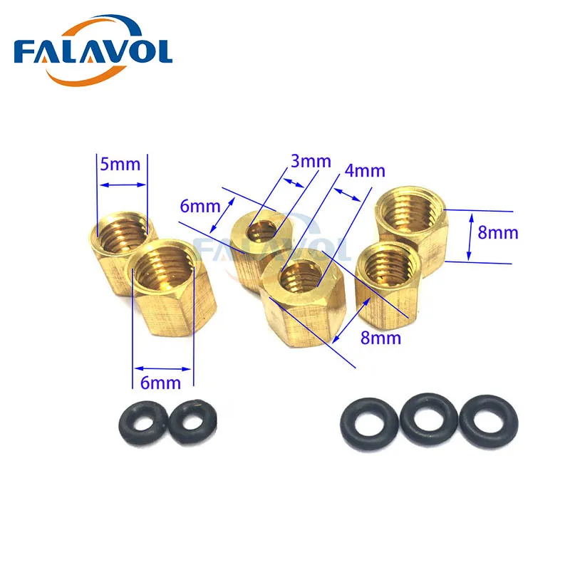 Imagem -05 - Falavol 20 Pcs Porca de Cobre do Amortecedor de Tinta com Anel de Borracha para Dx4 Dx5 Xp600 Impressora Plotter Adaptador de Conector de Tubo de Tinta