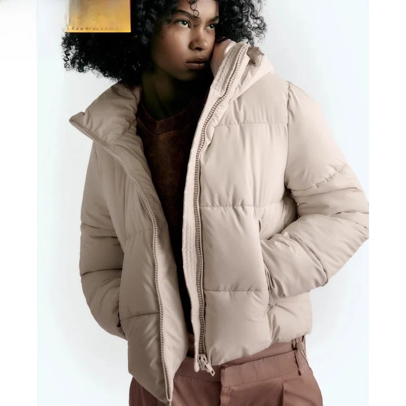 

Loose Fit Cotton Jaet for Women with Hood Pred Ss Autumn Winter Faion Sweet Sle Regular Sve Long Zipper Closure