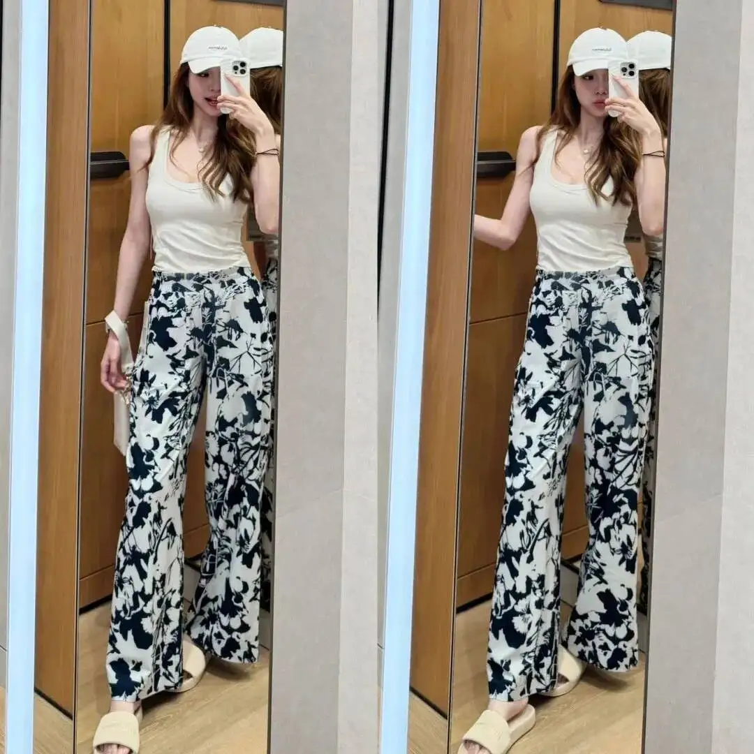 

Printed Yoga Women Flowy Wide Leg Workout Pants With Breathable Print For Gym Running Casual Wear Loose Trousers