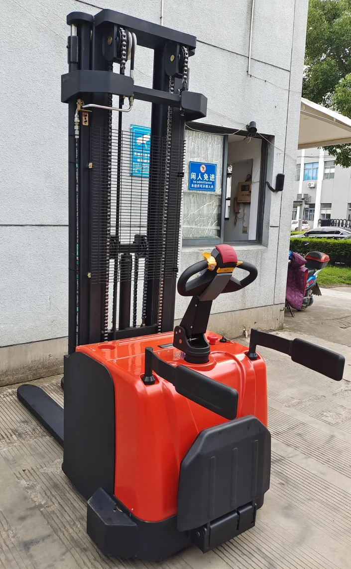 1500KG 2000KG Walkie Full Free Lift Electric Pallet Stacker 4300mm Mast 24V 210Ah Battery AC Drive Warehouse Forklift