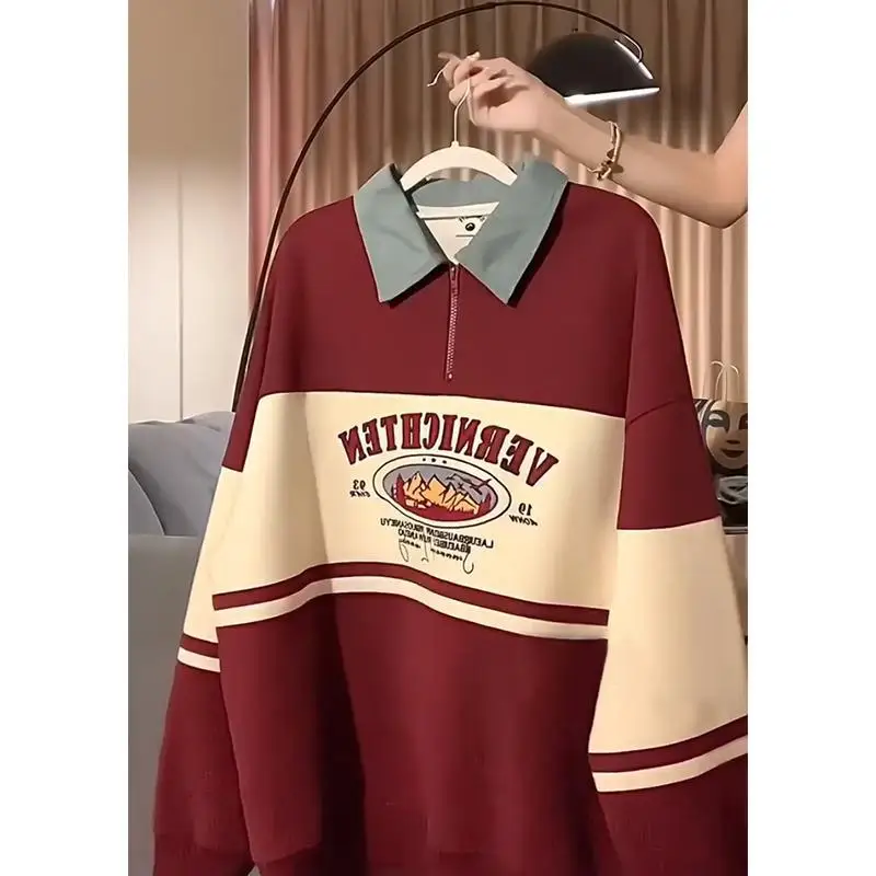 

Loose Fit Faionable Sweatirt Heavyweight Casual Sle Color Blo Design Autumn Winter Large Size Hoodie Youth Trend