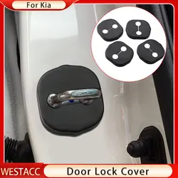 4Pcs ABS Car Door Lock Cover Protection Covers Sticker for Kia Rio 5 Mohave Morning Rondo 7 Carens Koup Optima Accessories