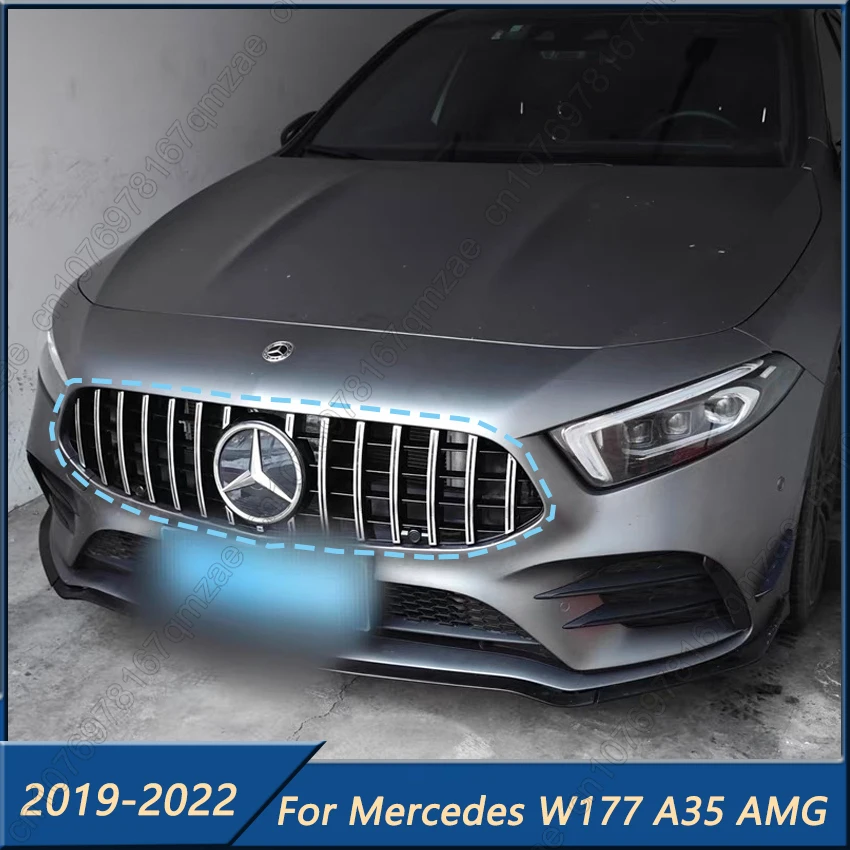 Grille de pare-chocs avant en maille, pour Mercedes Benz classe A W177 A180 A200 A220 A250 A35 AMG 2019 – 2022, gril de course de Style GT