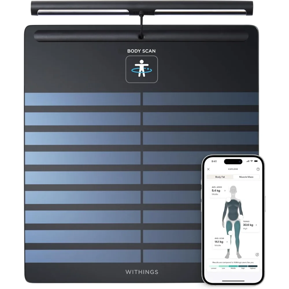 Muscle Mass, Bone Density, Visceral Fat, Digital Personal Scales/Body Fat Scales with Bluetooth