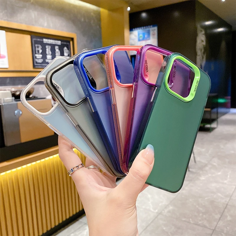 Cute Matte finish Phone Case For iPhone 11 12 13 Pro Max Case For iPhone 15 14 Pro XS Max XR X 7 8 Plus SE2020 Protecting Cover