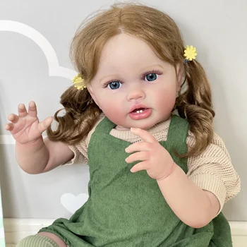 NPK 24 inch reborn baby toddler newborn doll Lottie princess girl lifelike soft touch 3D skin art doll with hand root hair