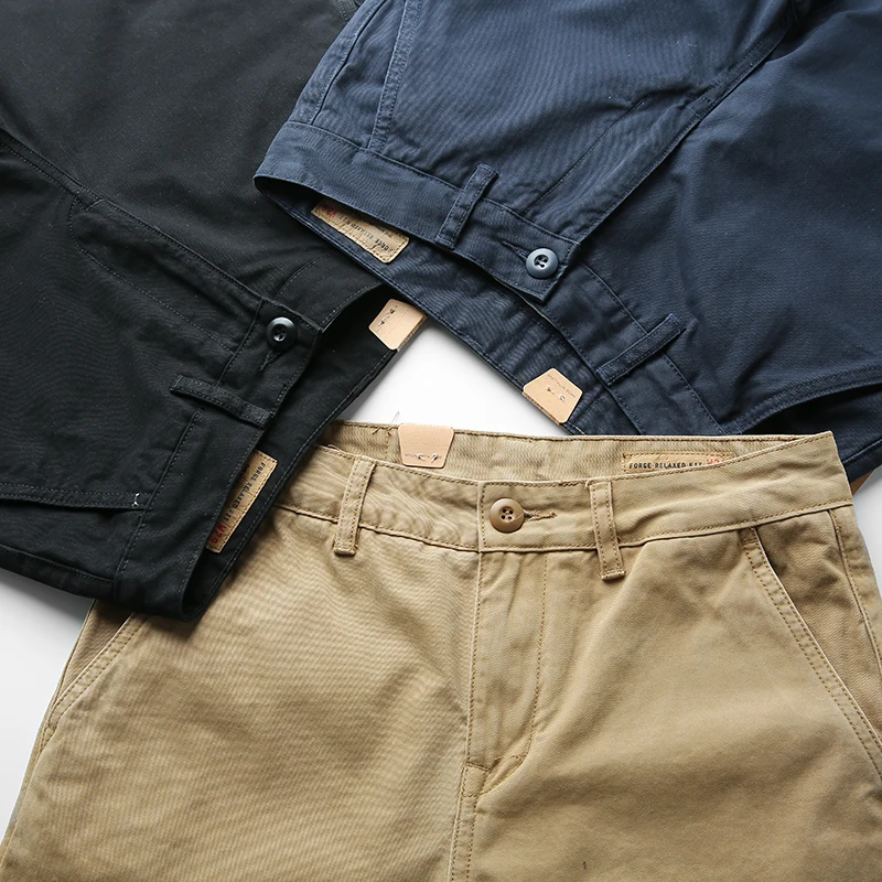 

Ретро японские хлопковые прямые повседневные брюки с завышенной талией, мужская модная универсальная рабочая одежда, брюки цвета хаки в стиле чино