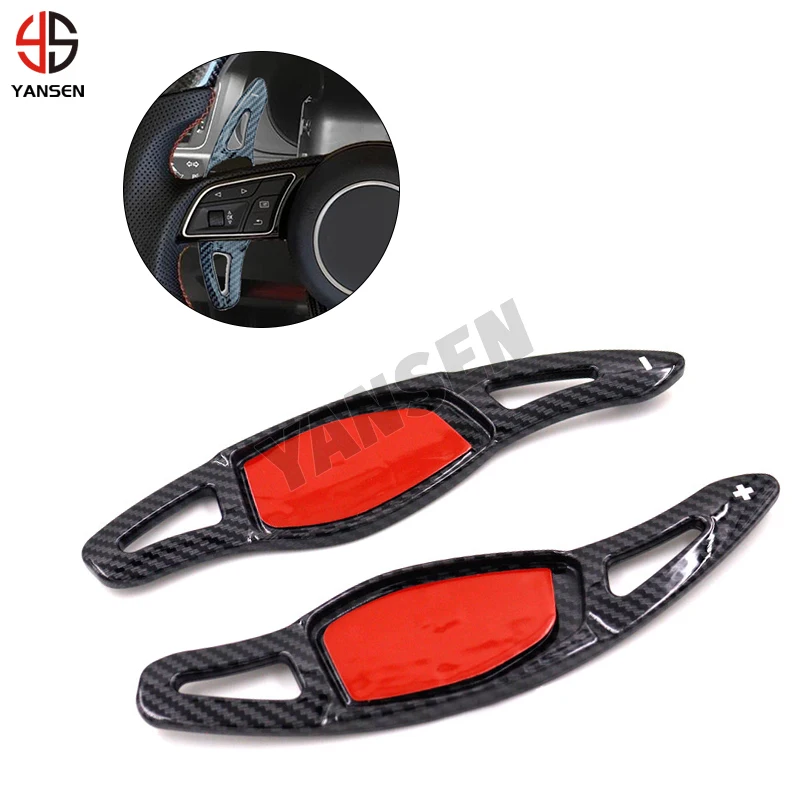 

ABS Carbon Fiber Car Steering Wheel Shift Paddle Shifter Extension For Audi RS3 RS4 RS5 678 TT RS Q3 Q8 R8