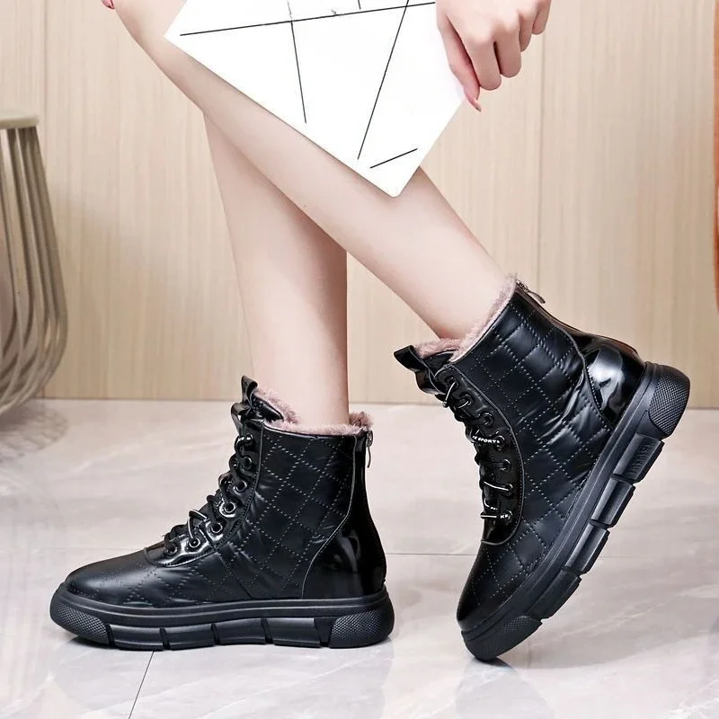 

Platform Ladies Shoes Biker New Rock Fleece-Lined Warm Hot Sale On Promotion Padded 2025 In Trend Y2k Offer Women's Snow Boots